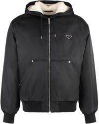 Prada - Reversible Shearling-Lined Bomber Jacket - Lyst