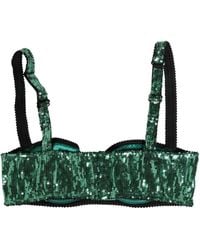 Dolce & Gabbana - Sequined Nyon Balconnet Bra Underwear Nylon Clothing - Lyst