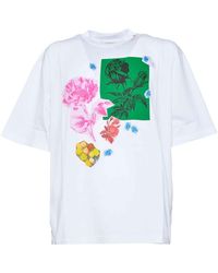 Marni - Floral Printed Crewneck T-shirt - Lyst