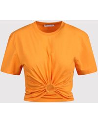 Rabanne - Rabanne Gathered Cotton T-Shirt - Lyst