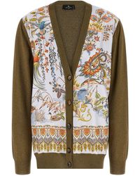 Etro - Paisley Silk Insert Cardigan - Lyst
