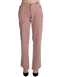 Ermanno Scervino - High Waist Straight Cotton Trouser Pants - Lyst