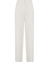 Elisabetta Franchi - Straight Trousers High-Waisted Linen - Lyst
