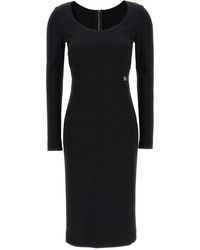 Dolce & Gabbana - Dolce & Gabbana Logo Stretch Viscose Dress - Lyst