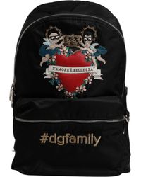 Dolce & Gabbana - Vulcano Backpack In Nylon With Designers' Patches - Lyst