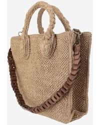 IBELIV - Raffia Bag With Leather Details - Lyst