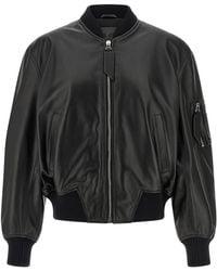 The Attico - Leather Bomber Jacket - Lyst
