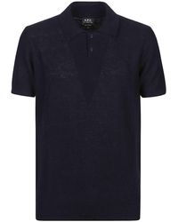 A.P.C. - Jay Short Sleeve Polo Shirt - Lyst