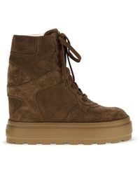 Casadei - Lace-Up Wedge Sneakers Bruciato - Lyst