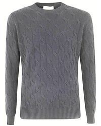 FILIPPO DE LAURENTIIS - Wool Cashmere Long Sleeves Crew Neck Sweater With Braid - Lyst
