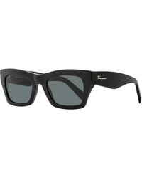 Ferragamo - Bold Rectangular Sunglasses Sf996S 001 51Mm Plastic (Acetate) - Lyst