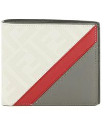 Fendi Shadow Diagonal Wallet in White for Men