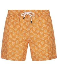 Fedeli - Swim Shorts With Lobster Pattern - Lyst