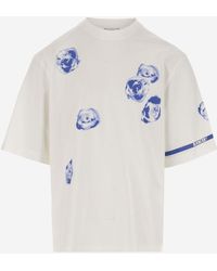 Burberry - Cotton T-Shirt With Rose Pattern - Lyst