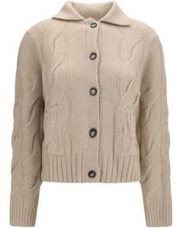 Allude - Cashmere And Silk Sweater With Buttons Kashmir/Capra Hircus - Lyst