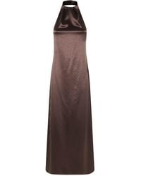 Alysi - Abito Shiny Halter Lungo - Lyst