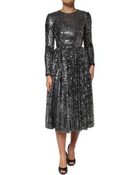 Dolce & Gabbana - Sequin Midi Dress - Lyst