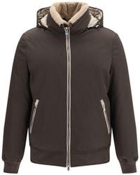 Brunello Cucinelli - Brown Polyamide Bomber - Lyst