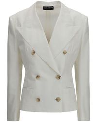 Dolce & Gabbana - White Cotton Blazer - Lyst