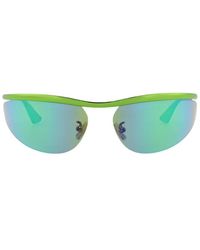 Bottega Veneta - Sunglasses Shield Semi Rim, Frame And Mirror Lens Bv1174S003 - Lyst