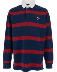 Polo Ralph Lauren - "Rugby" Polo Shirt With Logo Embroidery On The Front And All-Over Striped Motif - Lyst