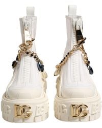 Dolce & Gabbana - Leather Rubber Logo Ankle Boots Shoes Co+Pl+Pu+20Lf - Lyst