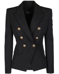 Balmain - Notched Lapel 6 Button Double-Breasted Blazer - Lyst