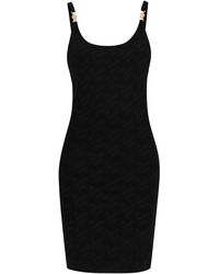 Versace - 'la Greca' Knitted Mini Dress - Lyst