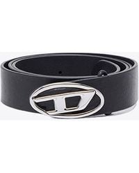DIESEL - Oval D Logo B-1Dr-Layer Mat And Shiny Leather Reversible Belt - Lyst