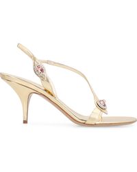 Ferragamo - Laminated Leather Sandals - Lyst