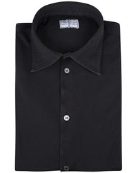 Fedeli - Man Shirt In Black Cotton Pique - Lyst