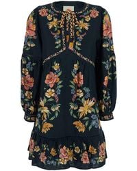 FARM Rio - Short Dress With Knot Closure And All-Over Floral Print - Lyst