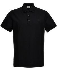 Burberry - Elegant Pique Cotton Polo With Embroidered Logo - Lyst