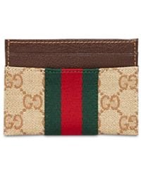 Gucci - Sand And Dark Gg Canvas Web Card Holder - Lyst