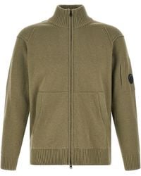 C.P. Company - Lambswool With Lens Pocket Detail Cardigan - Lyst