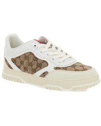 Gucci - Low Sneakers Re-Web Leather Calf Trainers - Lyst
