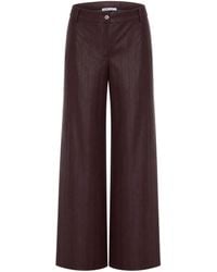 Patrizia Pepe - Dark Faux Leather Wide-Leg Pants - Lyst