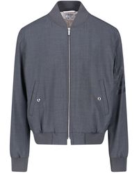 Thom Browne - Wool Bomber Jacket With Iconic Stripe Details - Lyst