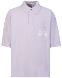 Acne Studios - Embroidered-logo Polo Shirt By In Lilac - Lyst