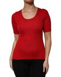 Dolce & Gabbana - Ribbed Knit Short Sleeve Tee - Lyst