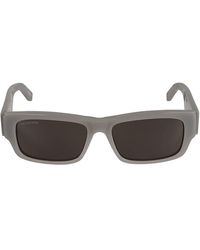 Balenciaga - Logo Sided Rectangular Lens Sunglasses - Lyst