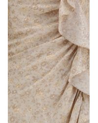 Alessandra Rich - Jacquard Draped Dress With Flounces - Lyst