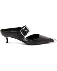 Alexander McQueen - Punk Buckle Pointed Toe Mules - Lyst
