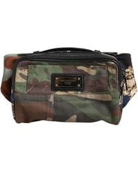 Dolce & Gabbana - Camouflage Patchwork Logo Waist Fanny Pack Bag Cotton Leather Viscose - Lyst