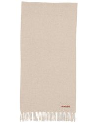 Acne Studios - Fringe Wool Narrow Scarf Oatmeal - Lyst