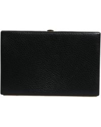 Dolce & Gabbana - Black Leather Gold Frame Clutch Evening Party Purse Bag - Lyst
