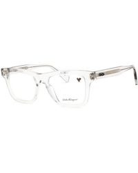 Ferragamo - Salvatore Eyeglasses Square Full Rim, Light Crystal Frame And Clear Demo Lenses Lens Sf2923050 - Lyst