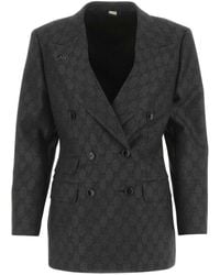 Gucci - Gg Jacquard Double-Breasted Jacket - Lyst