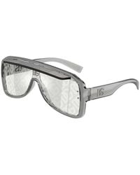 Dolce & Gabbana - Sunglasses Square Full Rim, Transparent Frame And Light With Gg Pattern Mirror Lens Dg62053160Al - Lyst