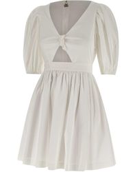 ROTATE BIRGER CHRISTENSEN - Puff Sleeve Mini Cotton Dress - Lyst